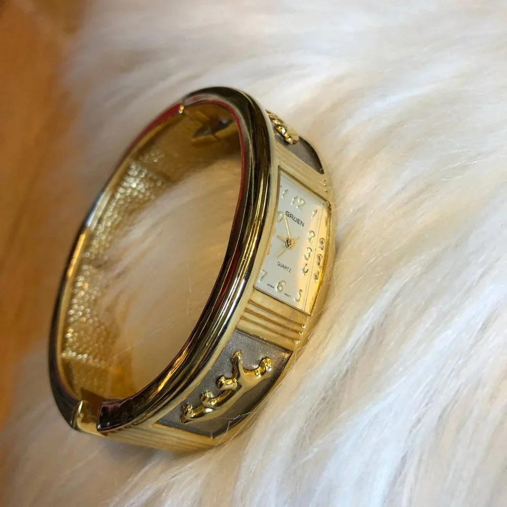 Gruen Panther 2 Tone Bangle Watch